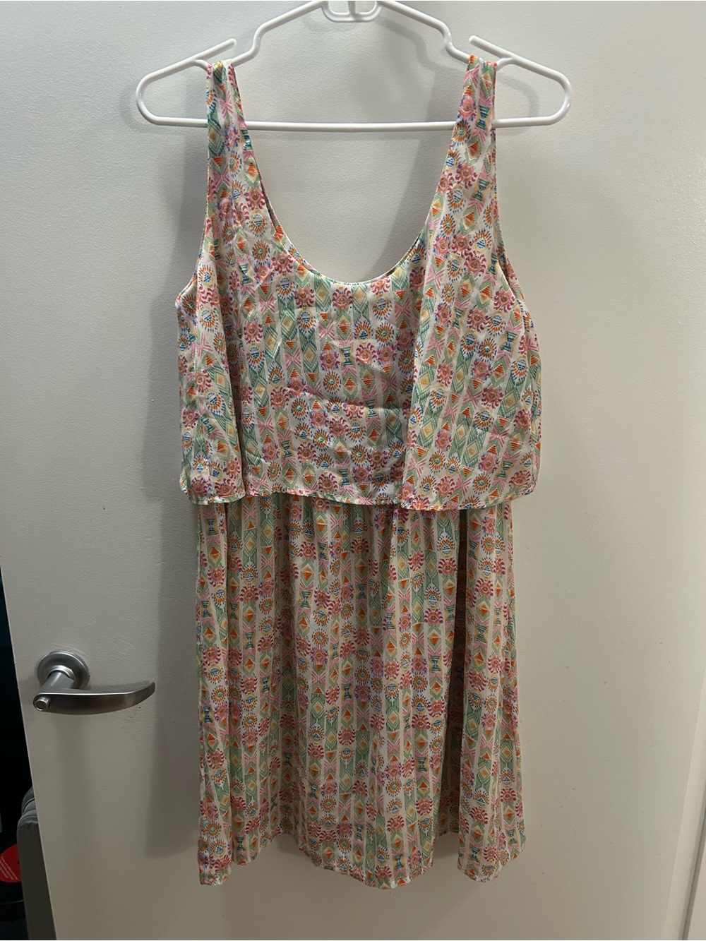Floral Pattern Sleeveless Summer Dress - Pink Multi